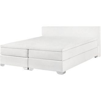 Beliani Divan Bed Faux Leather PRESIDENT 180 x 200 cm (EU Super King) White