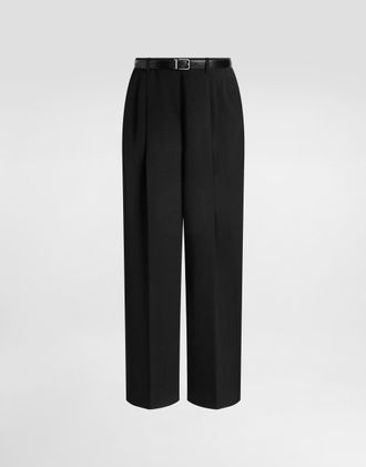 Dolce & Gabbana Wool Gabardine Trousers - Woman Pants And Shorts Black Wool 40