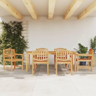 vidaXL Juego De Comedor De Jard&iacute;n 7 Piezas Madera Maciza De Teca Vidaxl