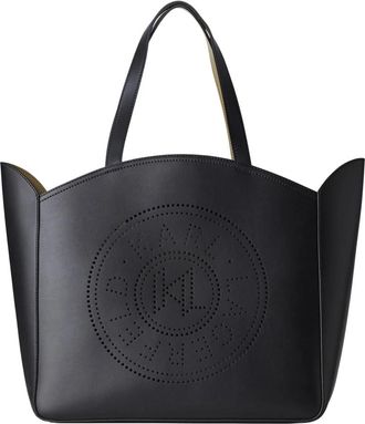 Karl Lagerfeld Tote Large K/Circle Perforated - Dames - Shoppers - Zwart - ONE Size - Leer - Tassen