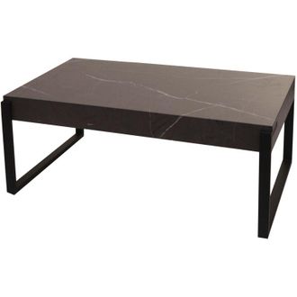 Hhg Tavolino tavolo da divano salotto HHG 699 43x110x64cm ferro verniciato mdf effetto marmo