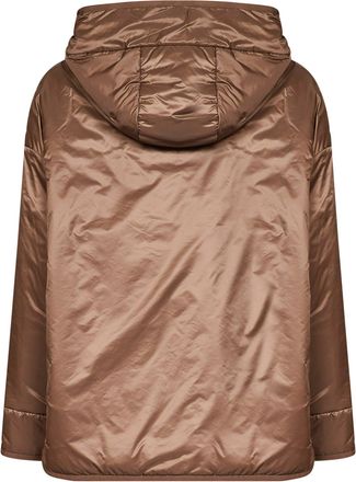 Max Mara Womens Padded Hooded Jacket Mtccleo Brown Puffer