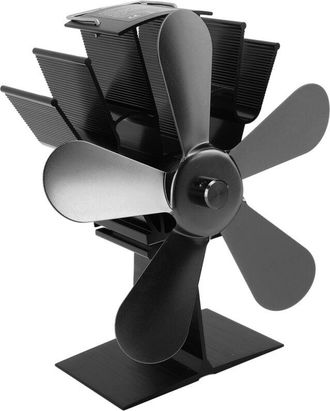 OEM Ventilador De 5 Aspas Con Energ&iacute;a T&eacute;rmica Para Estufa De Le&ntilde;a/chimenea - Ecol&oacute;gico (negro) A