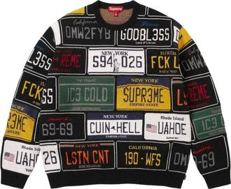 SUPREME SS26 License Plate Sweater Black SUP-SS26-181-BLK