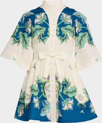 Mestiza New York Carmen Flared Floral-Print Mini Dress