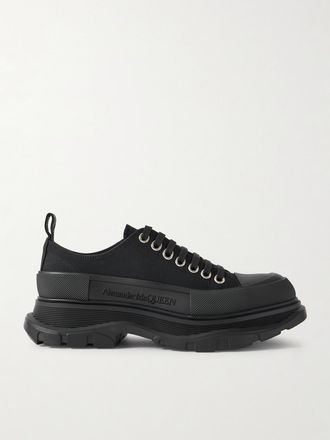 Alexander McQueen Sneakers In Tela Con Suola Oversize Tread Slick - Nero