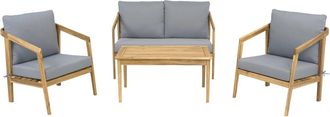 Habitat et Jardin Conjunto De Jard&iacute;n De Madera Con Cojines <> - 4 Plazas - Gris