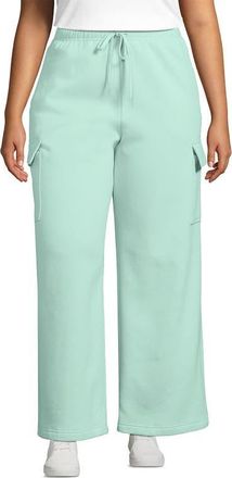 Lands End Serious Sweats High Rise Wide Leg Cargo Pants in Julep at Nordstrom, Size 2 X