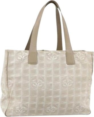Chanel Pre-owned Tote Bags, female, Beige, Size: ONE SIZE Pre-owned Vintage Nylon Tote Bag