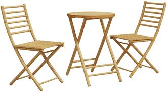 vidaXL Juego De Mesa Y Sillas De Jard&iacute;n 3 Piezas Bamb&uacute; Vidaxl