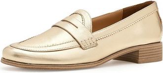 Vince Camuto Clarette Flat Penny Loafer Womens Dress Flat Shoes Egyptian Gold : 6.5 M, Faux Leather