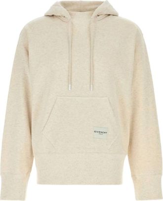 Givenchy Hoodies, male, White, Size: XL Melange Cotton Sweatshirt