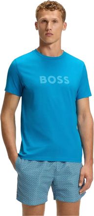 HUGO BOSS Heren-T-shirt met korte mouwen en logo (Turquoise/Aqua)