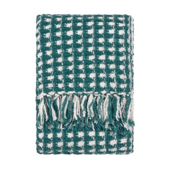 furn. Toasty Waffle Throw - Teal - Size 130 cm x 180 cm