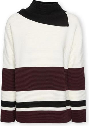 Elena Miro Trui met Asymmetrische Col - Dames - Coltruien - Veelkleurig - S - Polyester - Truien & Vesten