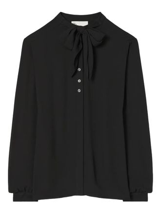 Tory Burch bow georgette blouse - Black
