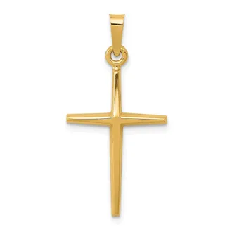 Diamond2Deal 14k Yellow Gold Polished Latin Cross Pendant