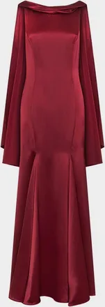 n/nicholas Nicolette Pleated Draped Satin Gown