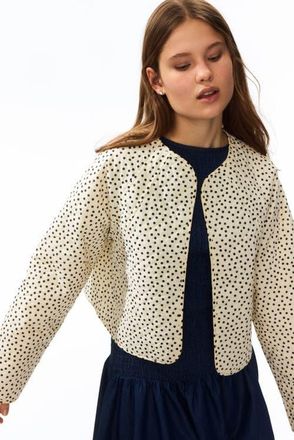 H&M Oversized Quilted Jacket in Light Yellow/Dotted at Nordstrom, Size Xx-Large