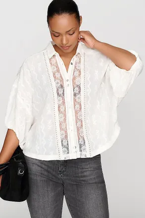 Pilcro Quincy Sequined Lace Blouse