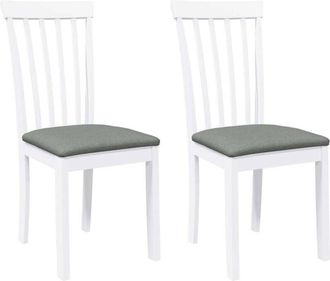 vidaXL Vidaxl - Sillas De Comedor Con Cojines 2uds Madera Maciza Blanco Caucho