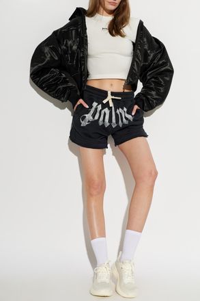 Palm Angels Shorts With Logo, Womens, Black