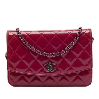 Chanel Pre-owned Brilliant Wallet on Chain - Dames - Pre-owned - Roze - Maat: ONE Size Leer