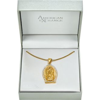 American Exchange Mens Holy Mary Pendant Necklace in Gold at Nordstrom Rack