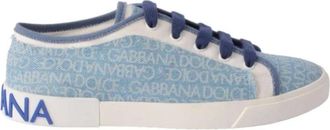 Dolce & Gabbana Schoenen, Dames, Blauw, 39 EU, Denim, Denim DG Print Sneakers