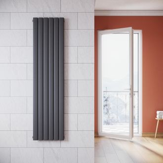 Elegant Lighting Elegant - Radiadores De Agua Caliente 1800 X 465 X 48 Mm,radiador De Sal&oacute;n Potencia 804 W,doble Capa Vertical,conexiones Centrales G 1/2 - Antracita