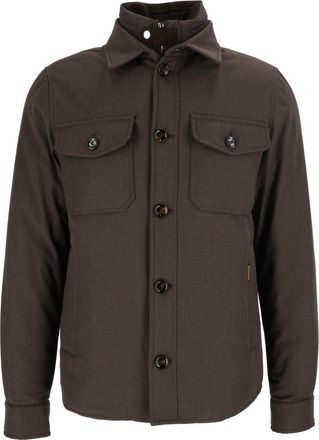Moorer Dasson-Pum Brown Chest Pocket Jacket