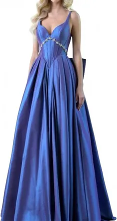 Colors Dress Beaded Illusion Corset Ball Gown In Victorian Lilac