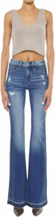 Kancan Clemont High Rise Flare Jeans In Blue