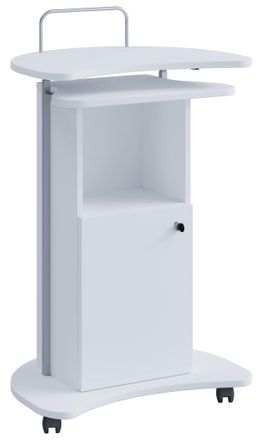 ebuy24 Ebuy24 - Consola De Altavoz M&oacute;vil Vcm Wood Dimensiones Aprox. Al. 93 A 111x An. 56x T. 41 Cm Rollbar Con Caj&oacute;n Escritorio De Pie - Komil (blanco)
