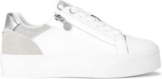 Carvela Womens Statement Zip Sneakers - Silver - Size UK 4