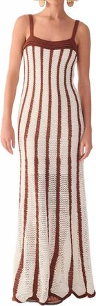 Dress To Bicolor Knitted Dress In Beige