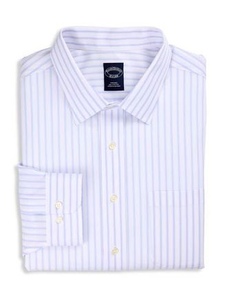Brooks Brothers Big & Tall Non-Iron Striped Dress Shirt in Blue at Nordstrom, Size 18.5 - 36