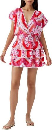 Melissa Odabash Jess Smocked Cover-Up Dress in Ornate at Nordstrom, Size X-Small