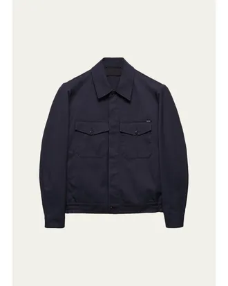Prada Mens Technical Twill Shirt Jacket