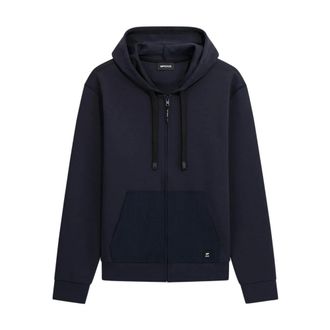 Gas Gas, Hoodies & sweatvesten, Heren, Blauw, M, Nylon, Hoodie met rits en nylon inzetstuk