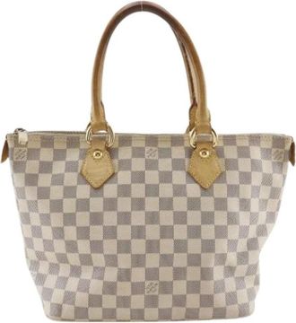 Louis Vuitton Pre-owned Handbags, female, Beige, Size: ONE SIZE Pre-owned Saleya PM Damier Azur Handbag