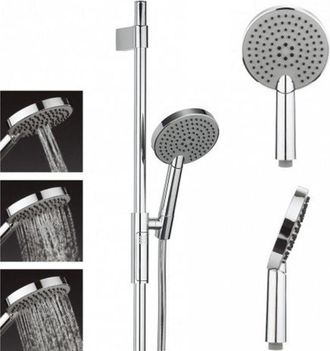 Crosswater Ethos glijstangset met handdouche diameter 8cm 3 standen chroom