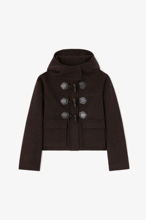 Ganni Brown Duffle Coat Mini in Wool - Size 10/12