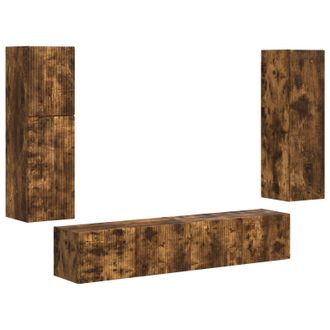 vidaXL Conjunto De Mueble De Tv 4 Pcs Roble Ahumado Vidaxl