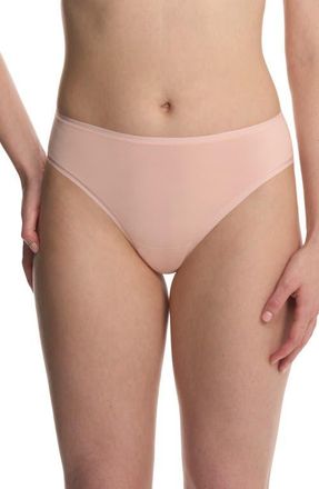Natori Bliss Bare Stretch Cotton Thong in Peach Whip at Nordstrom, Size Xx-Large