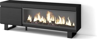 Skraut Home Skraut Home - Mueble Tv, Televisi&oacute;n, Muebles De Sal&oacute;n, Almacenaje, 160, Para Tv Hasta 65, Chimenea El&eacute;ctrica Xxl, Dise&ntilde;o Industrial, Estilo Moderno, N