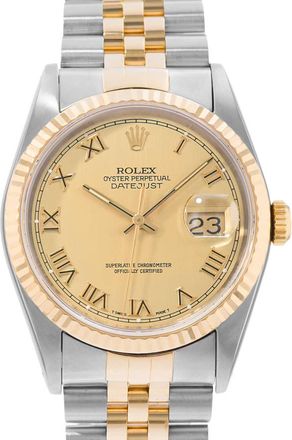 Rolex Pre-owned Rolex Datejust 36 Automatic Chronometer Champagne Dial Mens Watch 16233 CRJ
