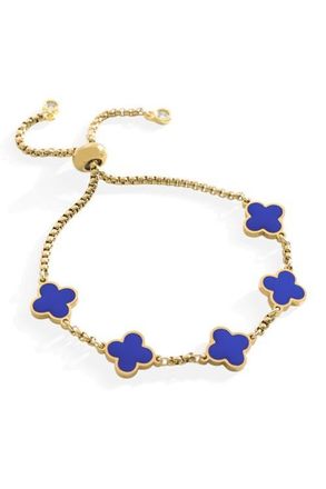 Mint & Lily Clover Enamel Bracelet in Navy Enamel at Nordstrom