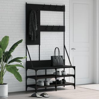 vidaXL Perchero Con Zapatero Negro 100x40x184 Cm Vidaxl Negro
