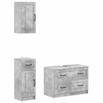 vidaXL Juego De Armarios De Ba&ntilde;o De 3 Piezas Utrecht Gris Hormig&oacute;n Vidaxl
